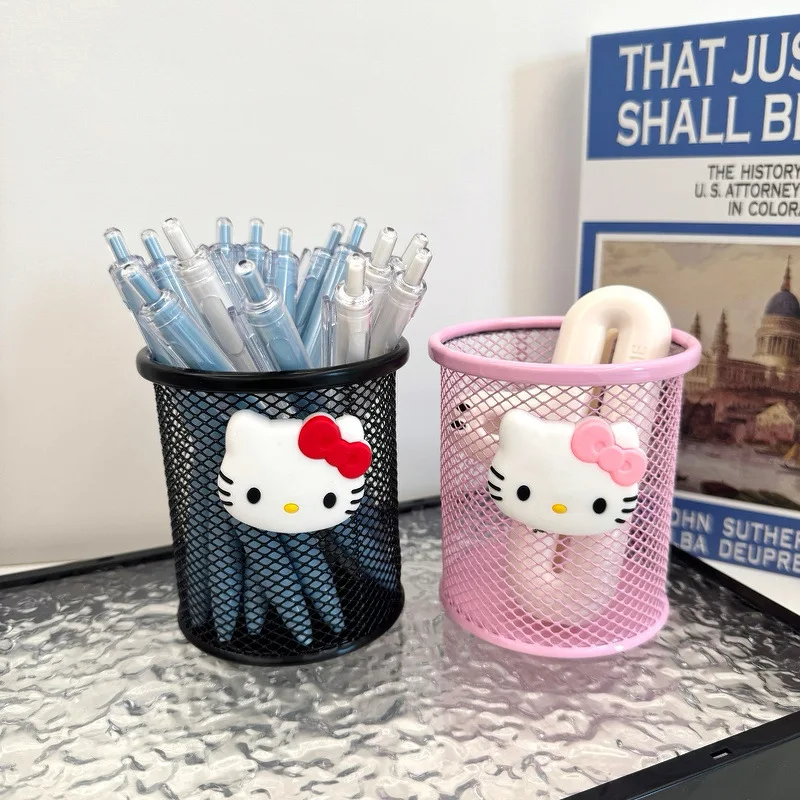 

Металлический держатель для карандашей в стиле аниме Sanrio Hello Kitty Y2K, держатель для карандашей для учебы, канцелярские принадлежности для учебы, подарки на день рождения, Рождество, день рождения
