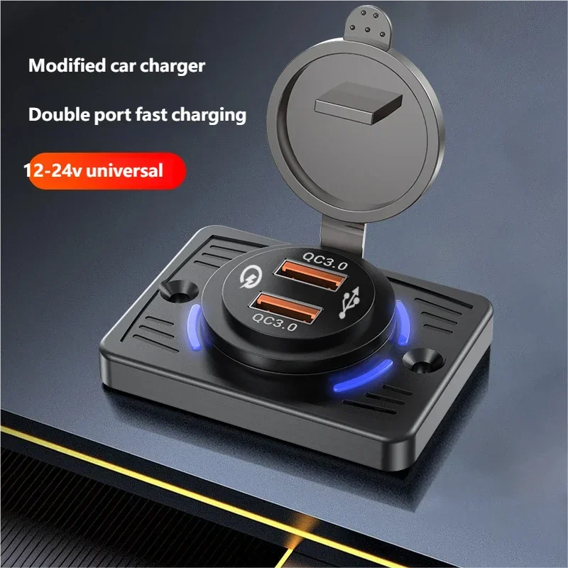 شاحن سريع 12 فولت/24 فولت RV منفذ USB مزدوج USB PD30W + QC3.0 شاحن سيارة لوحة مقابس مقاوم للماء لملحقات شاحنة حافلة RV #3