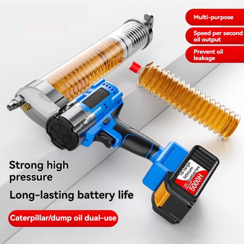 Il distributore di burro wireless senza spazzole con pistola per burro elettrica può essere utilizzato per proiettili di olio a botte/mezze in macchine edili