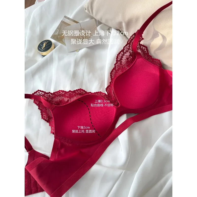 Sexy Spitzen-Dessous, kabelloser Komfort-BH für kleine Brüste, gepolsterte Push-Up-BHs, Victoria-T-Stil, ohne Bügel, kostenloser Versand MOYISU