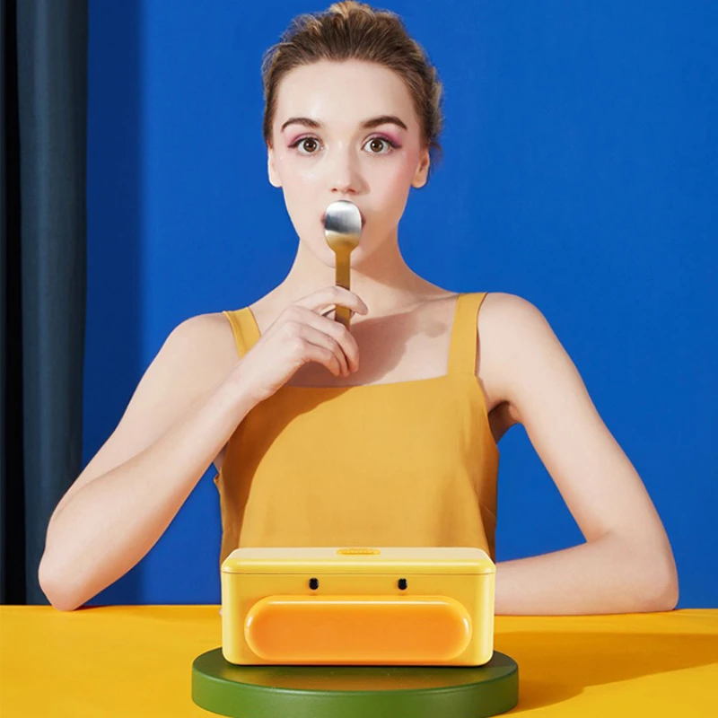 Electric lunch box cute girl heart heat preservation heating office worker portable lunch box plug in self heating