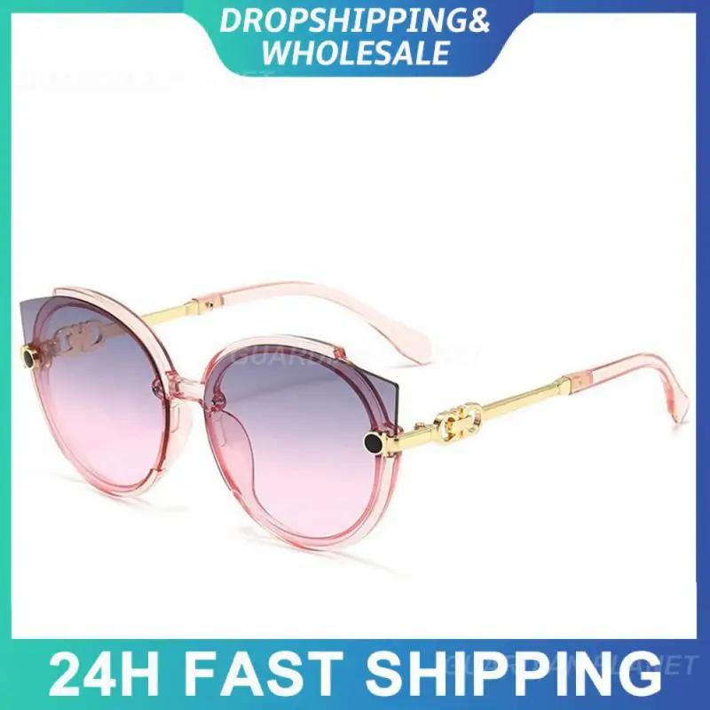 Summer Travel Sunglasses Stable Performance Vintage Metal Sunglasses Ruihao Glasses 5 Colors Retro Cat Eye Round Sunglasses