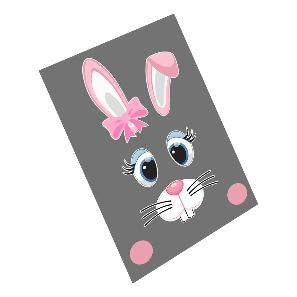 Pink Rabbit Door Sticker Easter Bunny Themed Fridge Magnets Refrigerator Cartoon Decorations Pvc