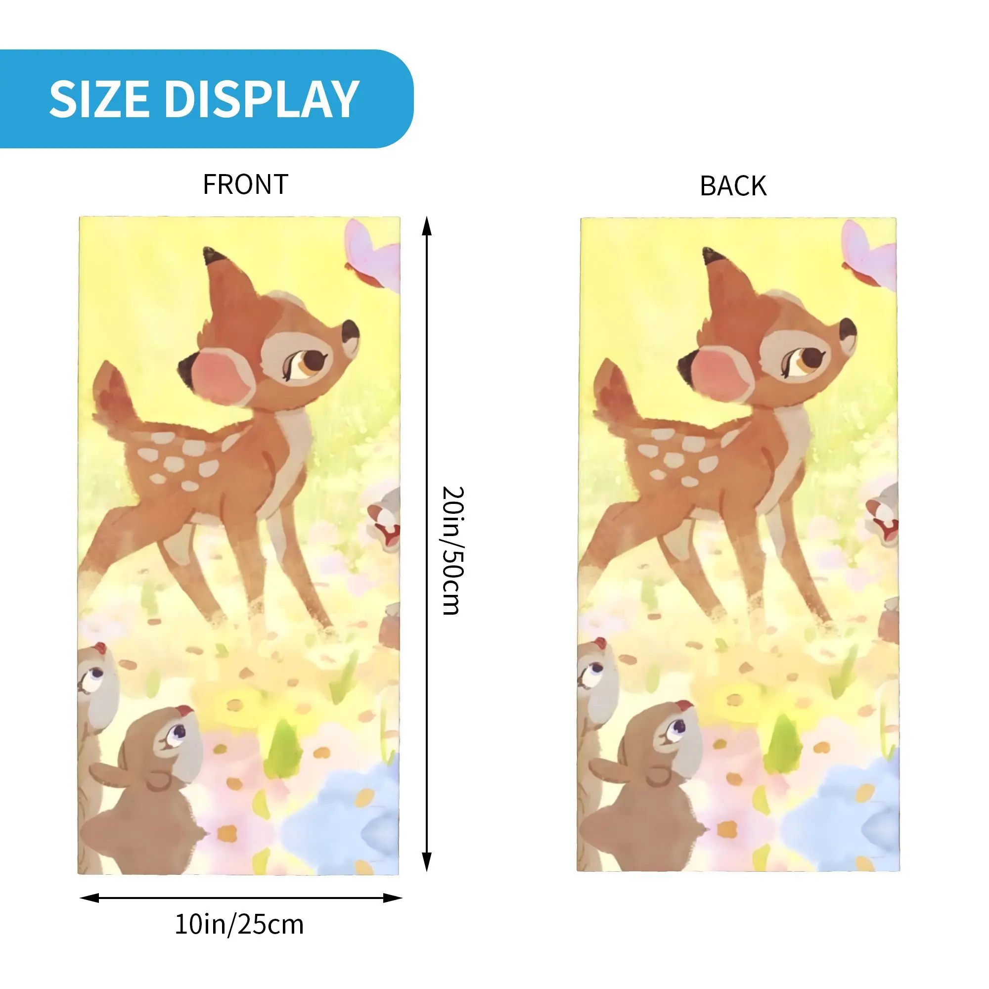 Personalizado bambi bandana pescoço gaiter proteção uv rosto cachecol capa feminino masculino impressão clássica animal bandana tubo balaclava