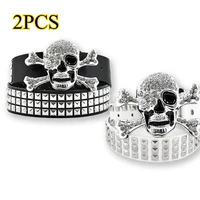 Cinturón de calavera estilo Punk Unisex con tachuelas piramidales, cuentas cuadradas, accesorio de moda gótica para hombres y mujeres, cinturón Punk Rock
