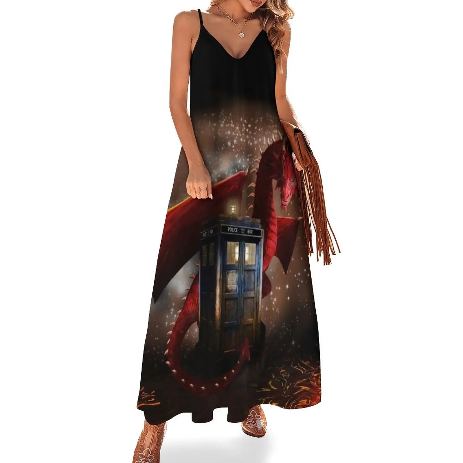 

Blue Phone Booth at Dragon Nest Sleeveless Dress Women's summer suit Woman's evening dress Casual dresses