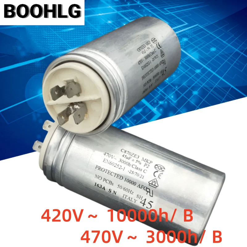 1 Uds 45uF C870ZE3 MKP condensador de arranque de Motor 470V
