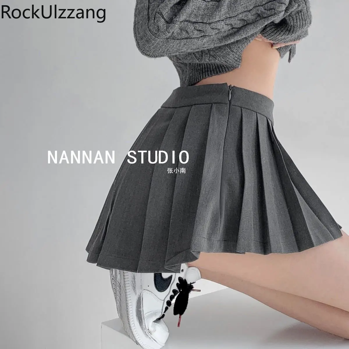 High Waist Pleated Micro Mini Skirt inside short Culottes Solid Women cute uniform sexy slim fashion y2k Dance Clubwear korean