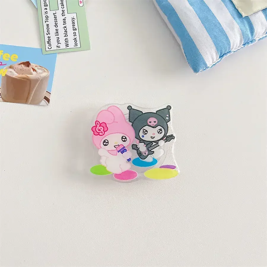 Sweet Sanrio My Melody Cinnamoroll Anime Mobile Phone Stand Desktop Lazy Stand Cute Cartoon Kuromi Sticker Holder Gifts Toys