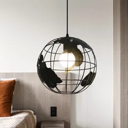E27 Modern Iron Art Globe Chandelier Hanging Ceiling Lamp Indoor Lighting 60W Home Decoration For Bedroom Study Loft Friendly