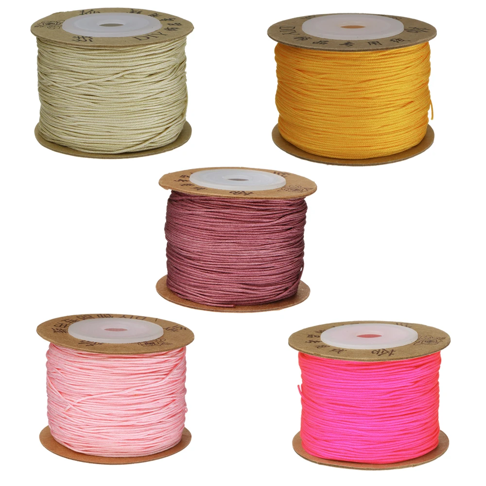 

5pc Nylon Thread With Plastic Spool Reel Bobbin Fashion Jewelry Handmade Making DIY Necklace Bracelet 0.8mm Cords String Finding