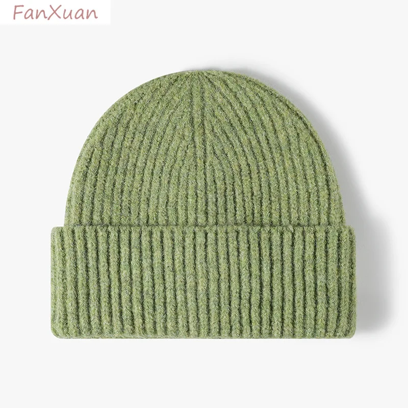 

10 colors knitted beanies hats for women and men autumn winter caps skullies solid color simple beanies