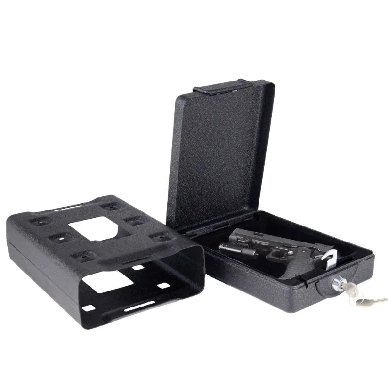 Heavy-Duty Steel Personal Home Gun Safe Box Hidden Car Portable Insurer Vault Mount Bracket and Cable Car Gun Cabinet