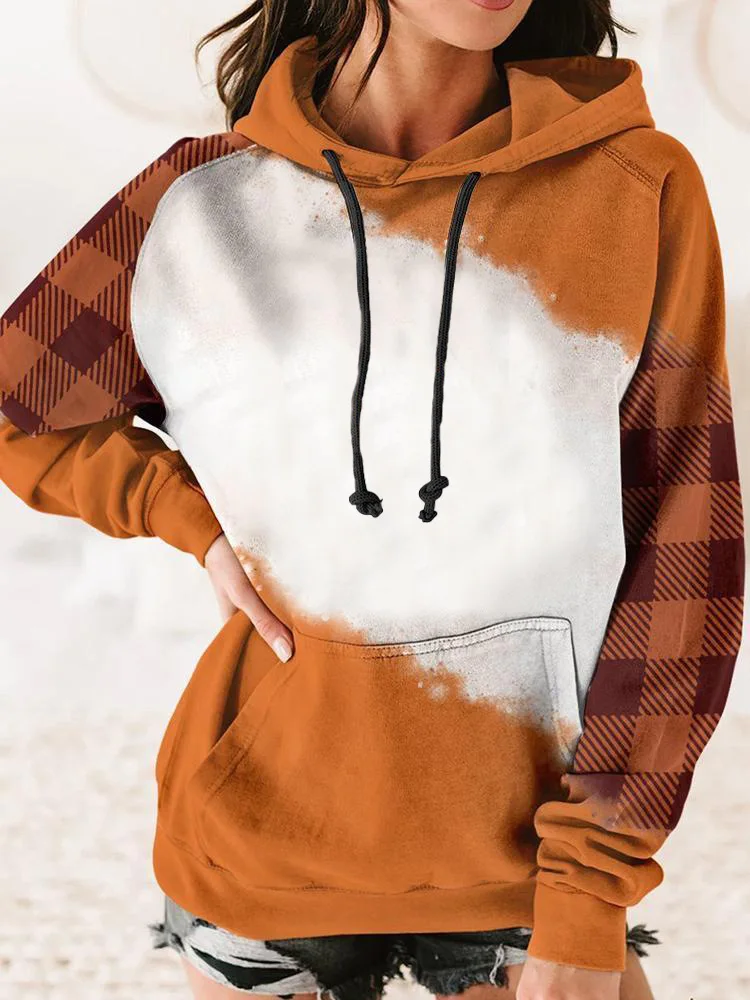 Sublimation Blank Clothes Autumn Winter Hooded Pull-Out Hoodie Tie Dye Polyester Girls Trend Top Jumper