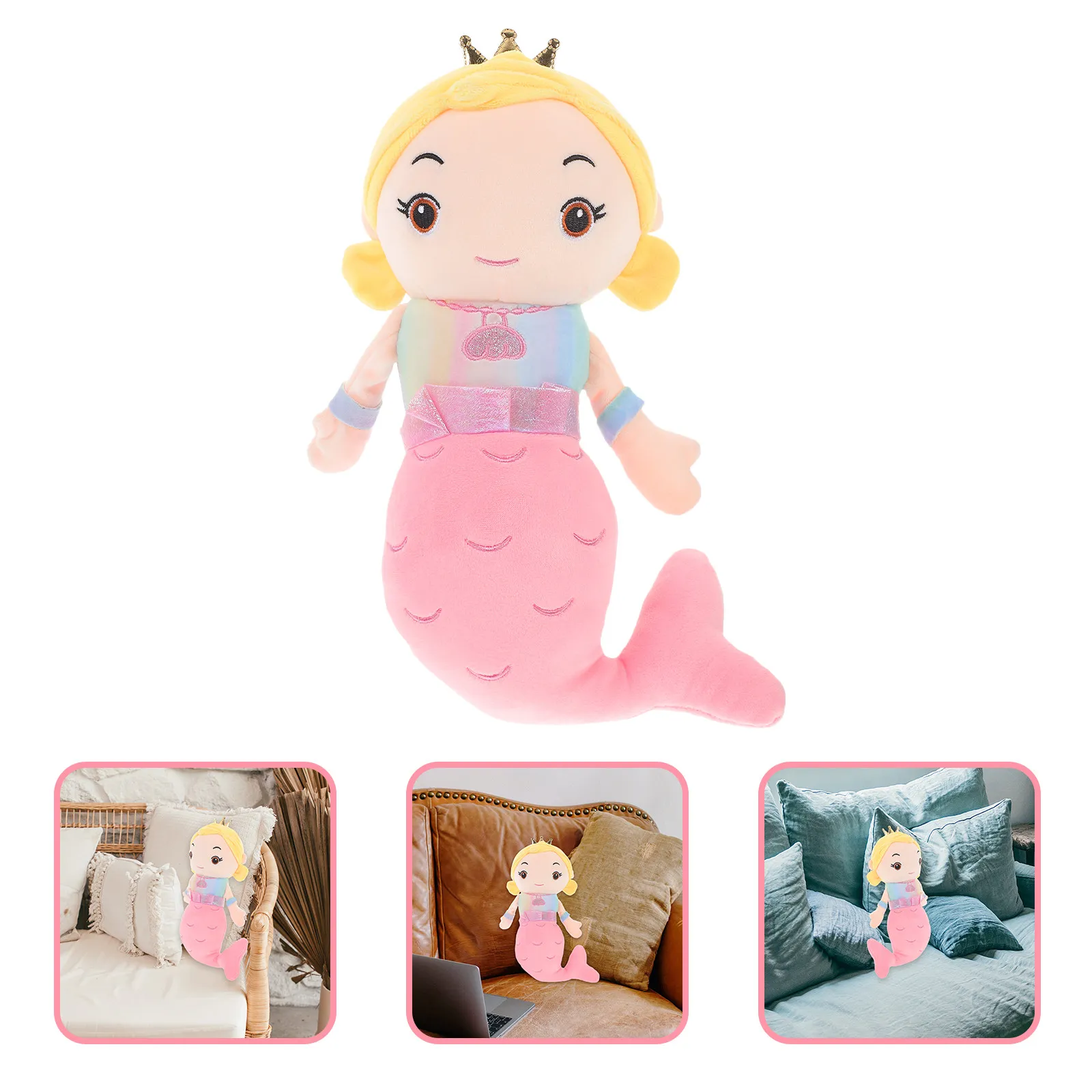 

Adorable Stuffed Mermaid Soft Huggable Companion for Kids Girls Teens Adults Mood Boosting Cute Decor Gift Lightweight PP Cotton