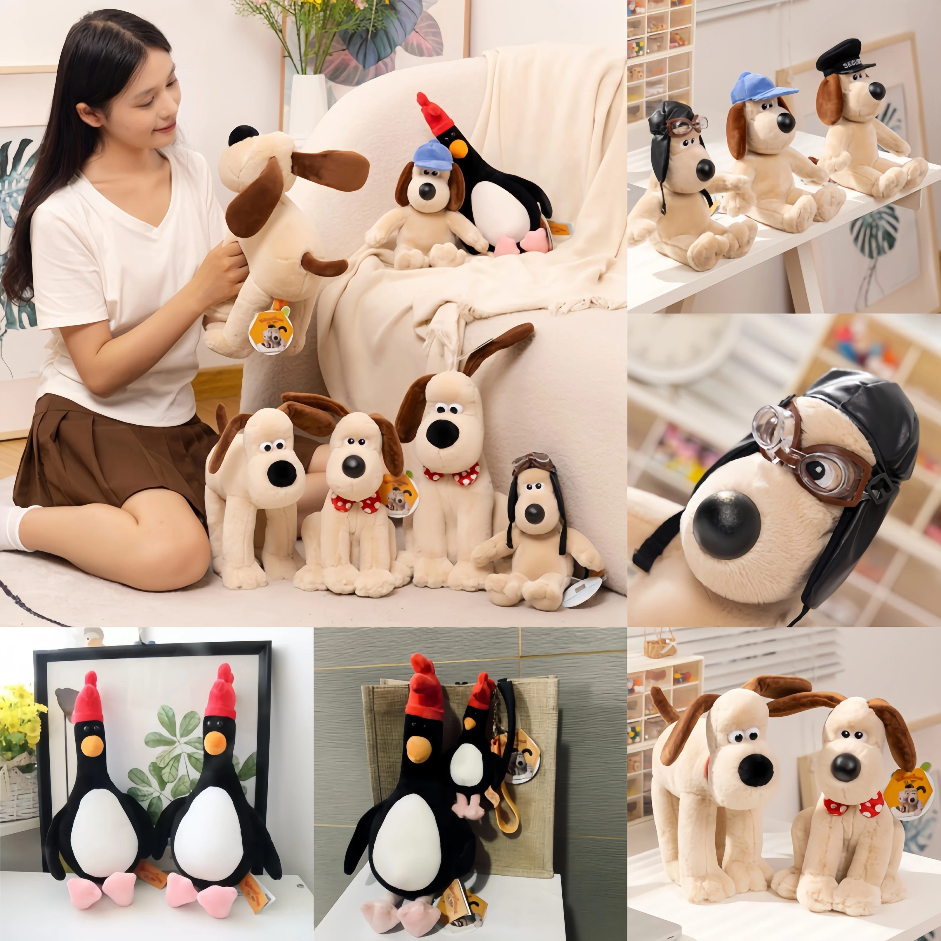 

Wallace and Gromit Peluches плюшевые игрушки аниме Wallace&Gromit мягкие куклы Kawaii домашний декор детская подарочная сумка кулон брелок подарок