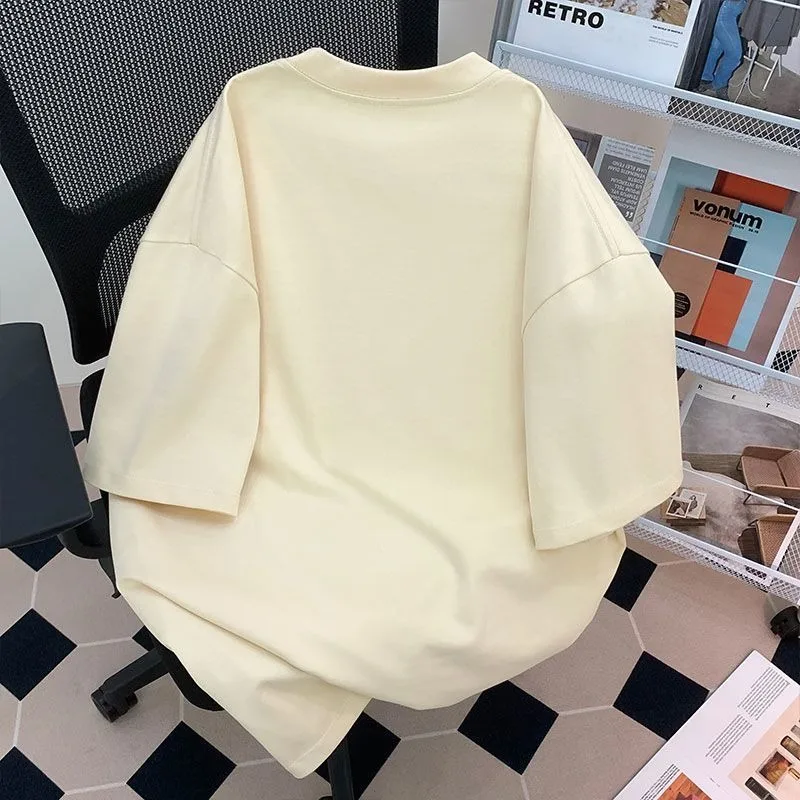 Sanrio Cotton T-shirt Summer NEW Cute Cartoon Versatile Loose and Comfortable Embroidery Simple Kuromi T-shirt Lovers Gift