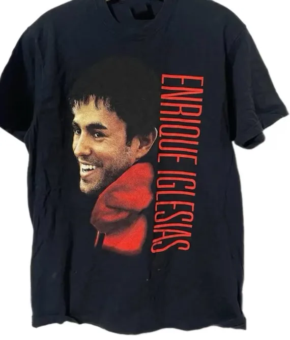 2009 الحفلة الحية إنريكي إغليسياس قميص أسود جميع المقاسات للجنسين S-5XL ND956 #1