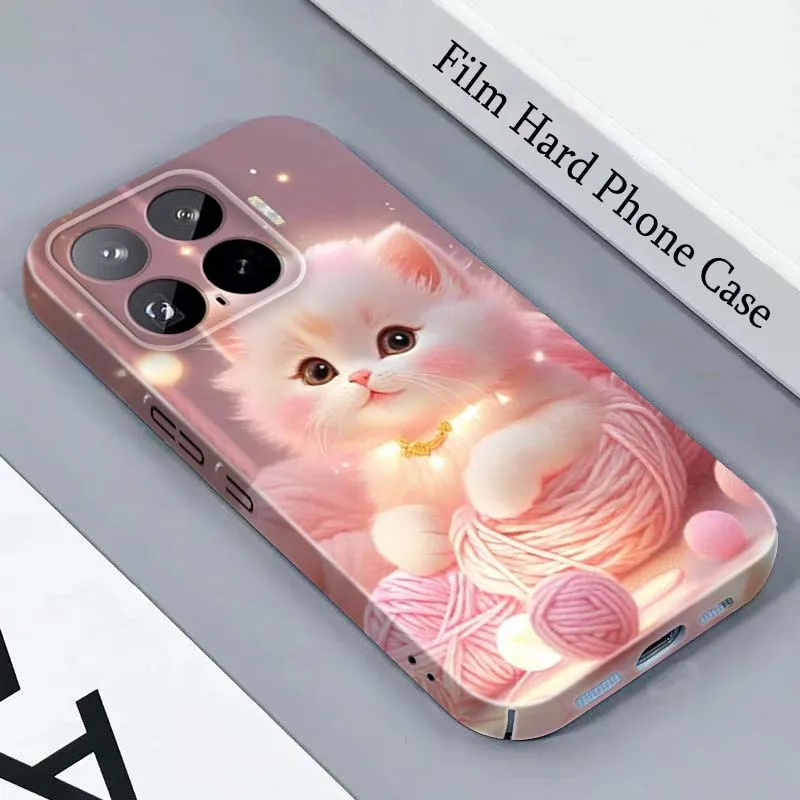 Capa de Celular Rígida com Desenho de Gatinho Rosa para Honor Play Magic 8 7 6 X9d X9c X9 X8b X8A X8 500 200 X50 X60 Lite GT Pro
