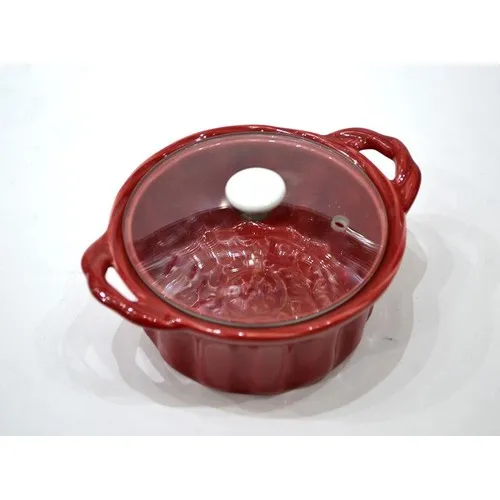 Evvehediyelikeşya Red Cookware Oven Mould 18 cm Diameter 6 cm Size