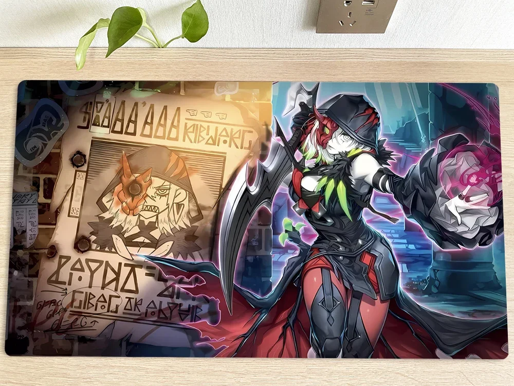 

YuGiOh Table Playmat Diabellestarr the Dark Witch TCG CCG Коврик для торговых карточных игр Коврик для мыши Коврик для мыши Игровой игровой коврик 60x35 см