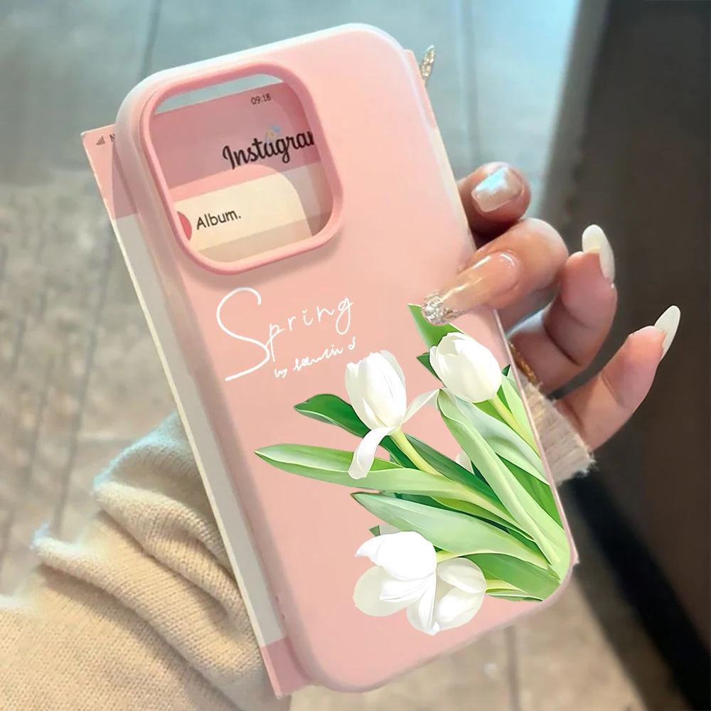 Für Samsung Galaxy S21 S26 S25 S24 S23 S22 Ultra Plus FE Hülle Frühlings-Tulpen-Blumen-Cover Für A37 A36 A54 A55 A56 Staubdichte Schutzhülle – Detail 1