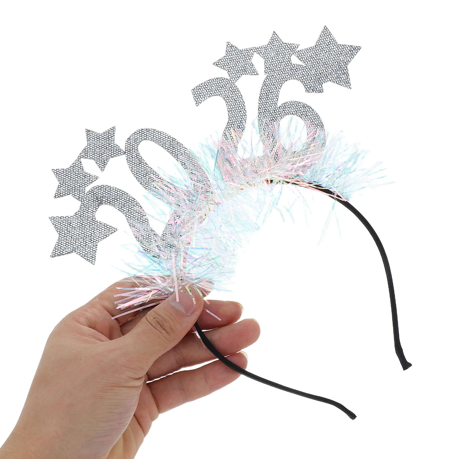 

2Pcs 2026 Headband Glitter Stars Happy New Year Party Hair Hoop New Years Eve Accessories Holiday Headband Star Hair Accessories