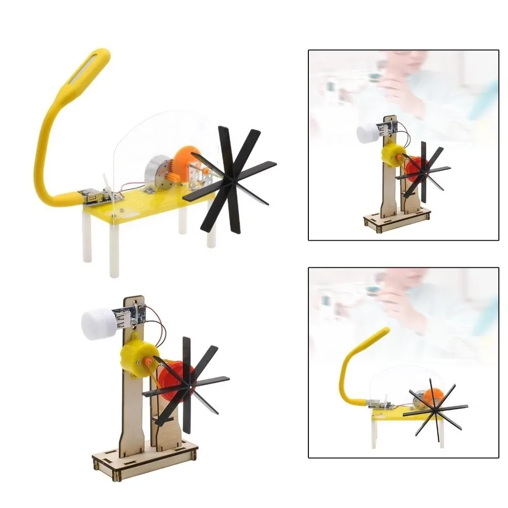 Useful Developmental Toy Hydroelectric Generate Model Handcrafted Wood Science Experiment Kit DIY Teaching Tool Children
