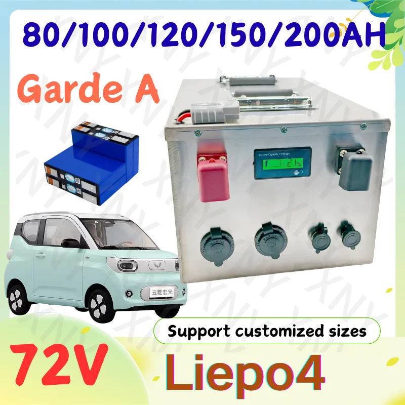 

XNY -72V 80Ah 100Ah 120Ah 150Ah 200Ah Lifepo4 Lithium Battery Pack Bluetooth BMS APP For 5000W 8000W Golf cart Minicar RVs, Boat