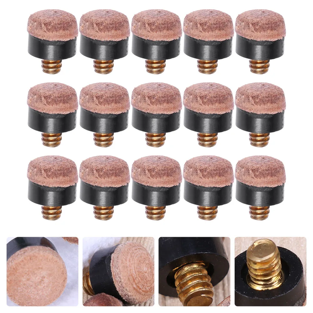 

30 Pcs Billiard Club Screw Head on Pool Cue Tips for Cues Skin Screw-on