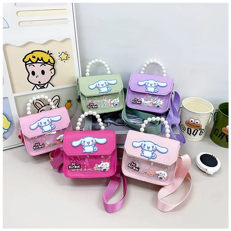 Sanrio Pu Leather Shoulder Bags Cinnamoroll Series Cute Anime Girls Princess Crossbody Bag Fashion Baby Handbag Birthday Gifts