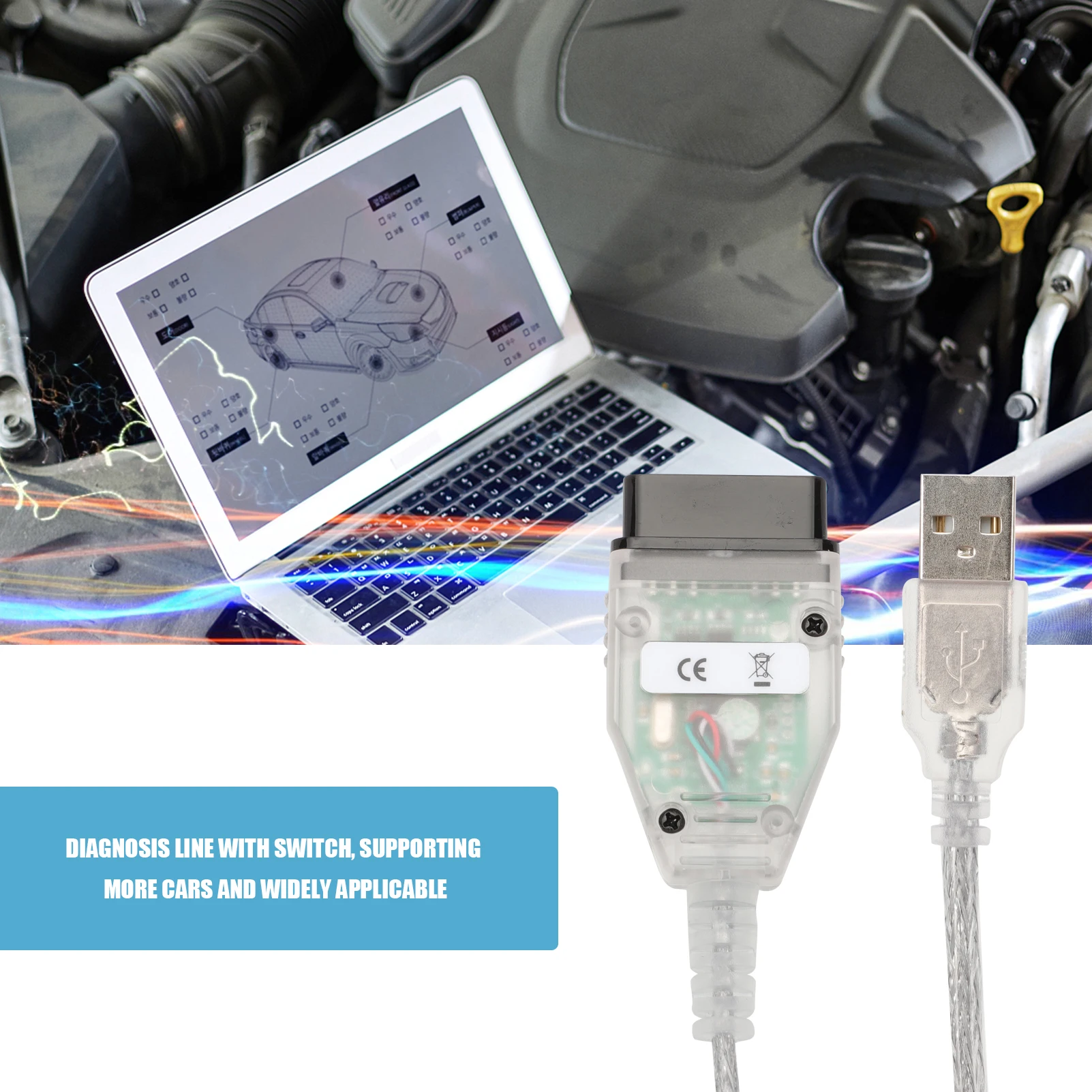 

VCI J2534 Cable Fit for Toyota TIS Techstream - Latest Version V17.00.020, Firmware V1.4.8, OBD2 to USB Diagnostic Cable