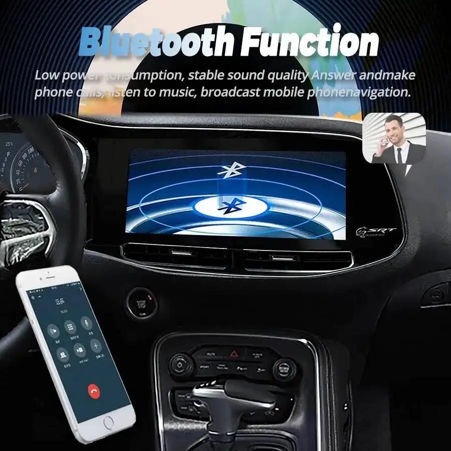 12.3'' Carplay Android Car Radio Auto Stereo Video Navigation For Dodge Challenger SRT Hellcat 2010-2024 Multimedia Player 4G