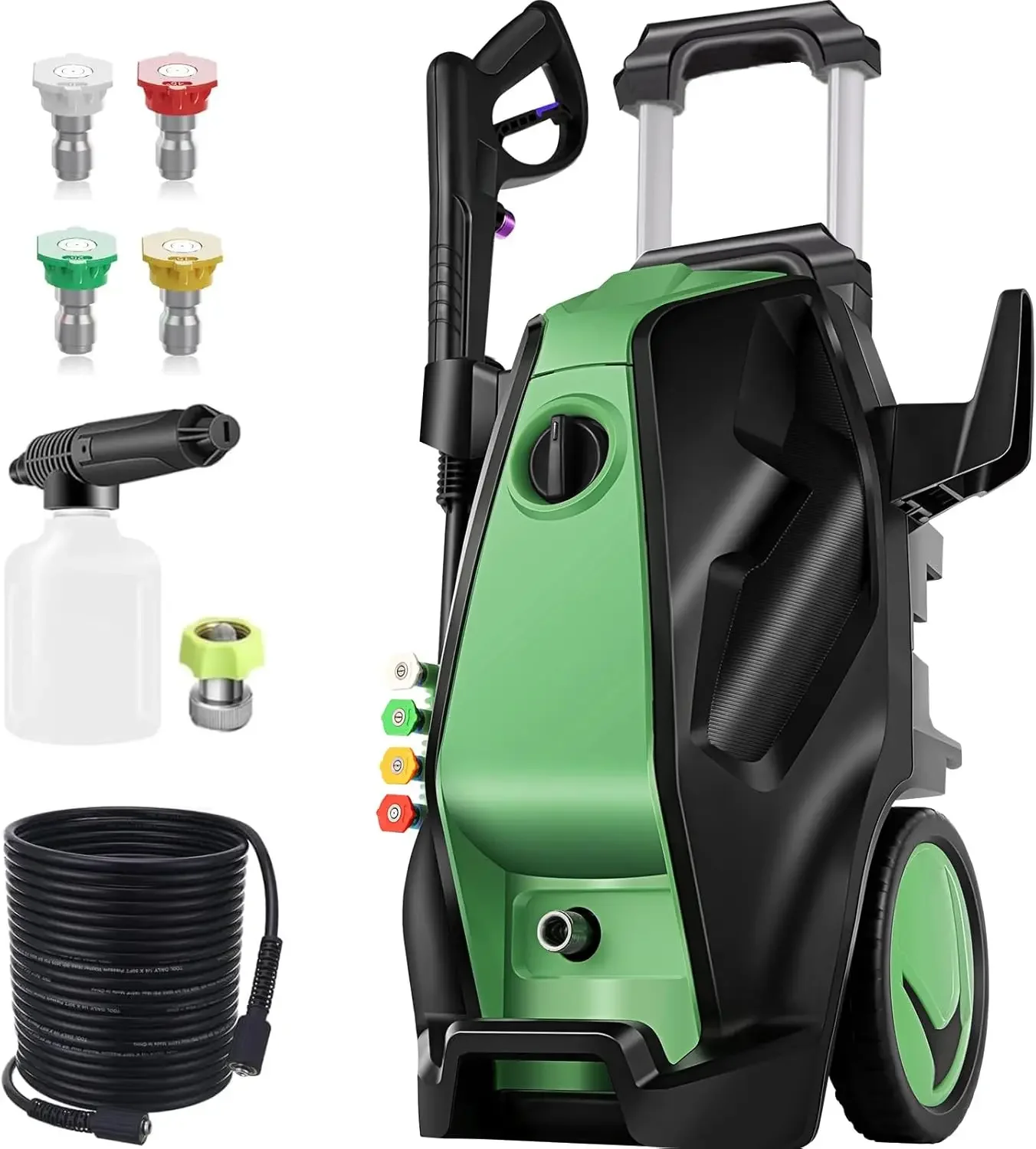5000PSI 4.0GPM Heavy Duty Electric Pressure Washer with 33 FT Extension Hose, 4 QCNozzles and 500ml Foam Cannon for Cars/Fences/