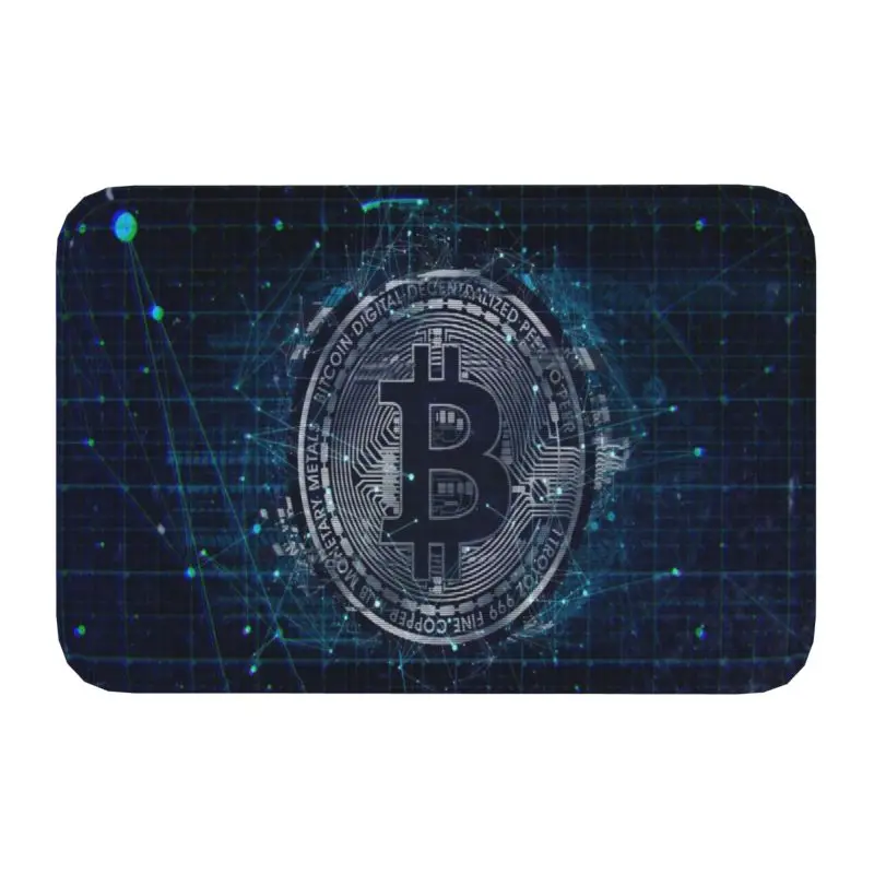 Bitcoin Blockchain Doormat Non-Slip Kitchen Bathroom Mat Living Room Door Floor Entrance Carpet Rug