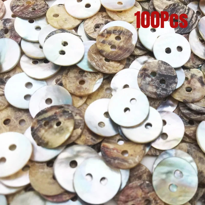 100 Stück 11/15/18/20mm Natürliche Muschelknöpfe Farbige Japanische Perlmutt MOP Runde Muschelknöpfe mit 2 Löchern Nähzubehör
