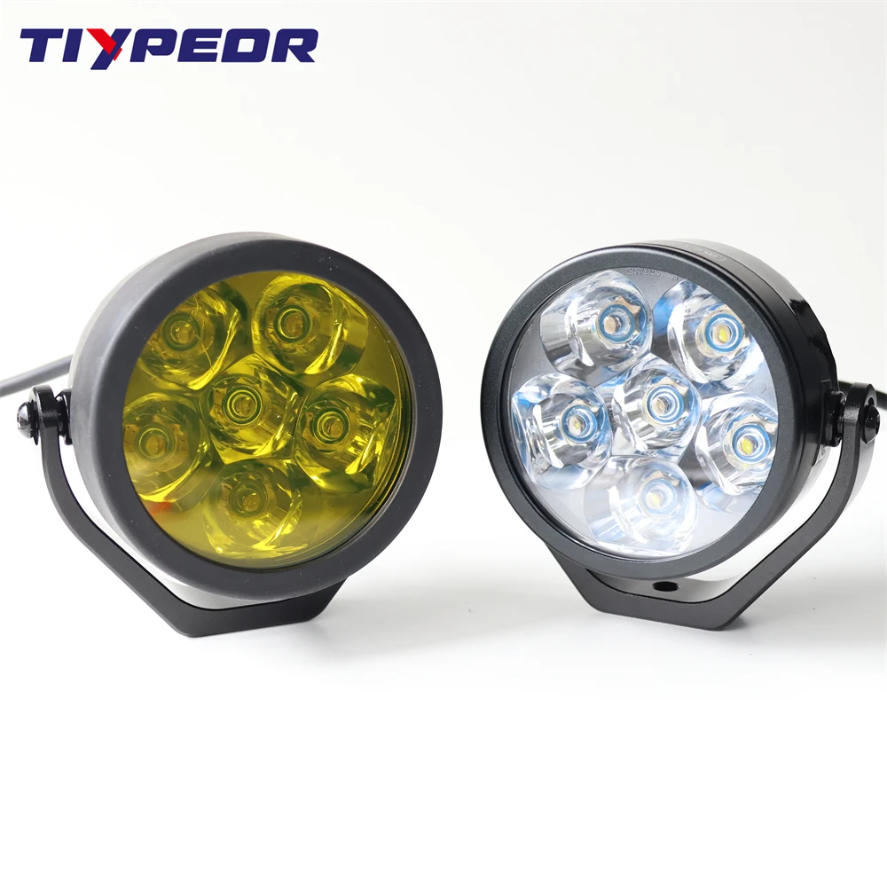 TIYPEOR Motorcycle External Led Spotlight LED Headlight for Motorcycle Fog lamp Auxiliary Lights for Motorcycles with Switch