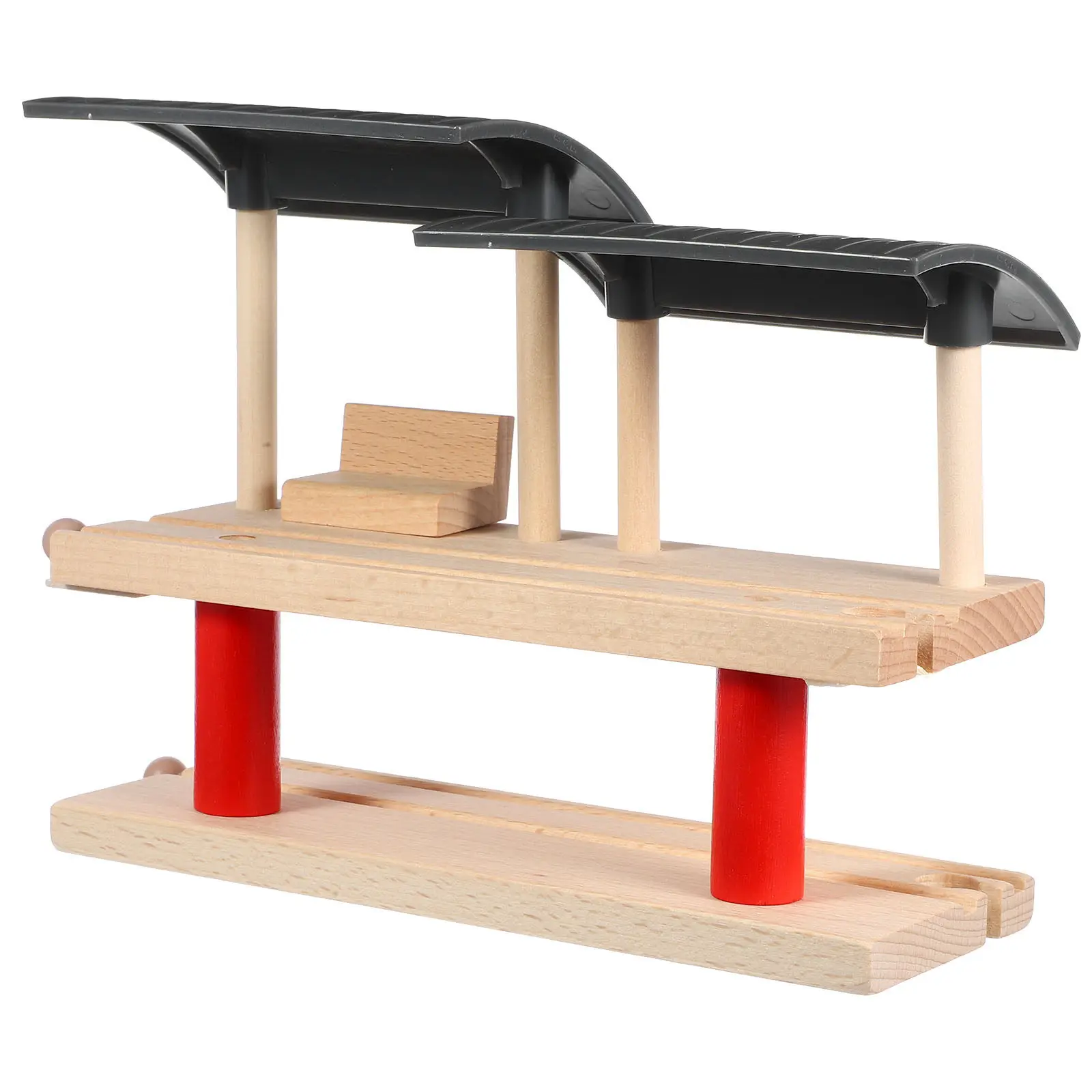 

1Set Wood Railway Station Platform Double-Deck Simulation Station Platform for Kids DIY Playing Accessory Educational Train
