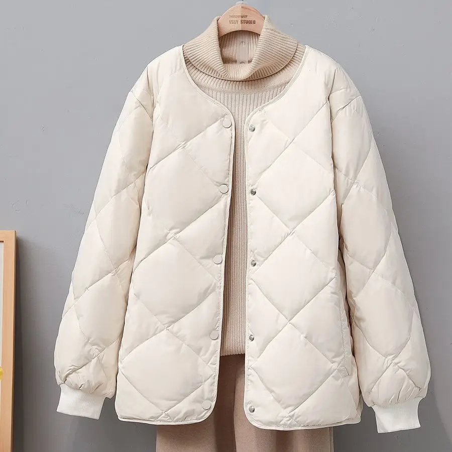 Light Cotton Jacket Female Short 2024 Spring and Fall New Cotton Clothes Fashion Loose Korean Version of The Cotton Jacket Small