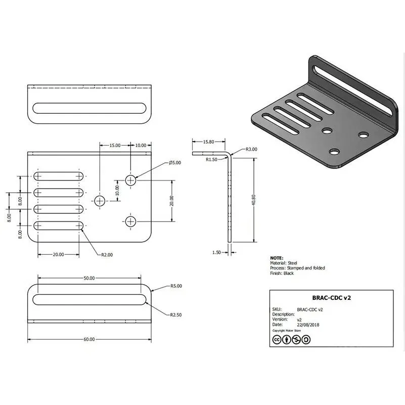 2Pcs Stainless Steel Cable Drag Chain Mounting Brackets Cable Carrier Support Holder for CNC Router Machine 3D Printer Parts