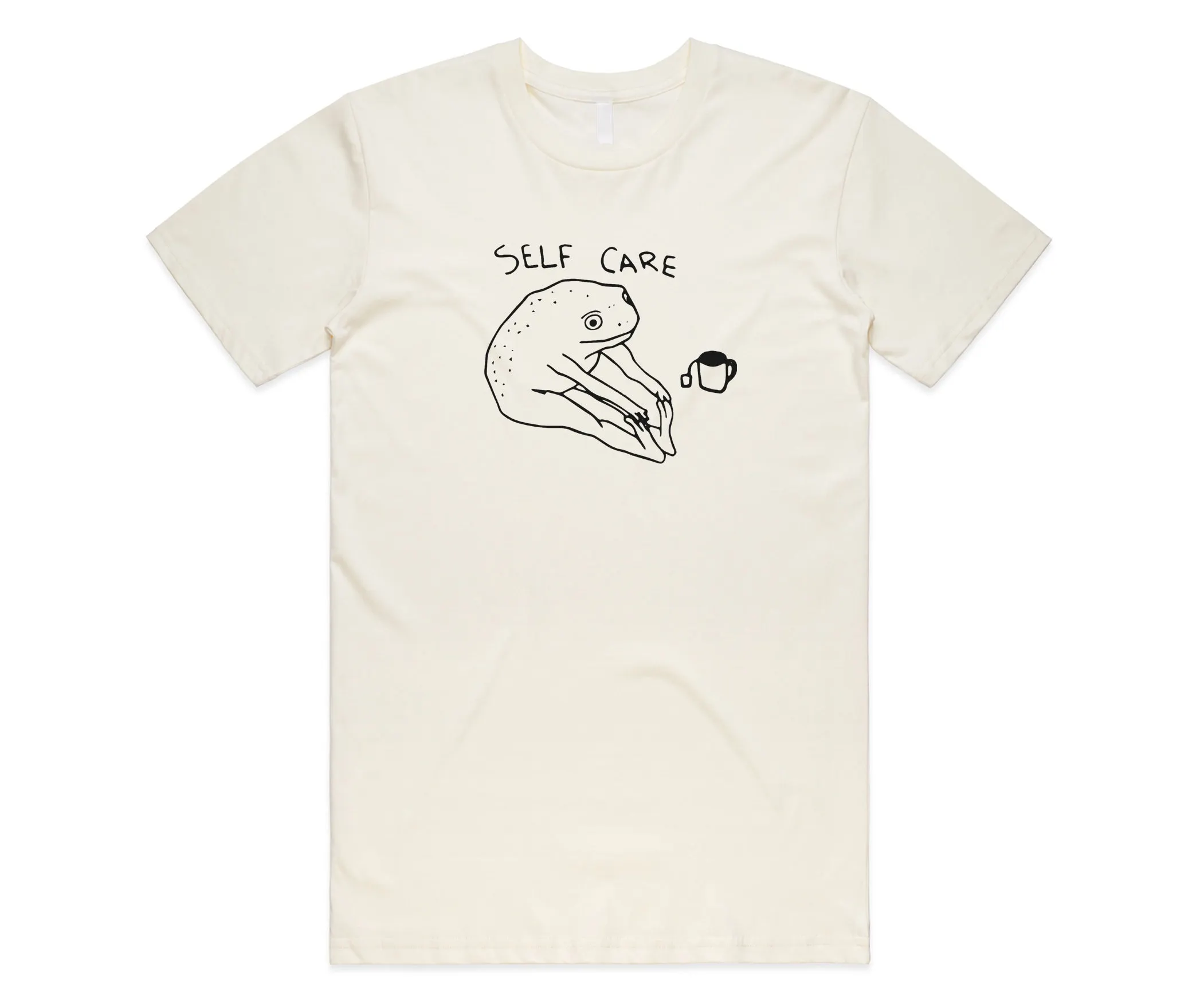 Self Care Frog T Shirt Top Animal Lover Funny Cool Retro Positive Vibes Mental Health Love