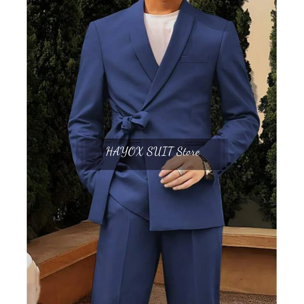 

Men's Two-piece Elegant Suit Design Belt Casual Fashion Slim Commuter Groomsmen Dresses Groom Dress Man Luxury Clothing Full Fit