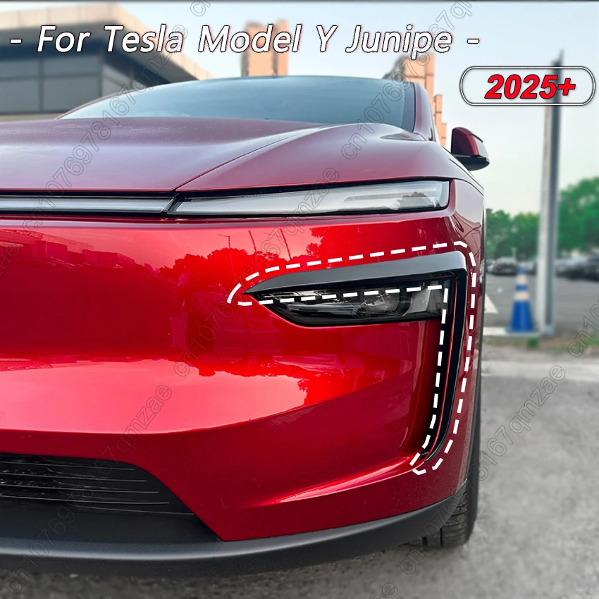 

Обновление внешнего вида, передний бампер, крышка противотуманной фары для Tesla Model Y Juniper 2025 + глянцевый черный/углеродный вид, спойлер для ветрового ножа, накладки