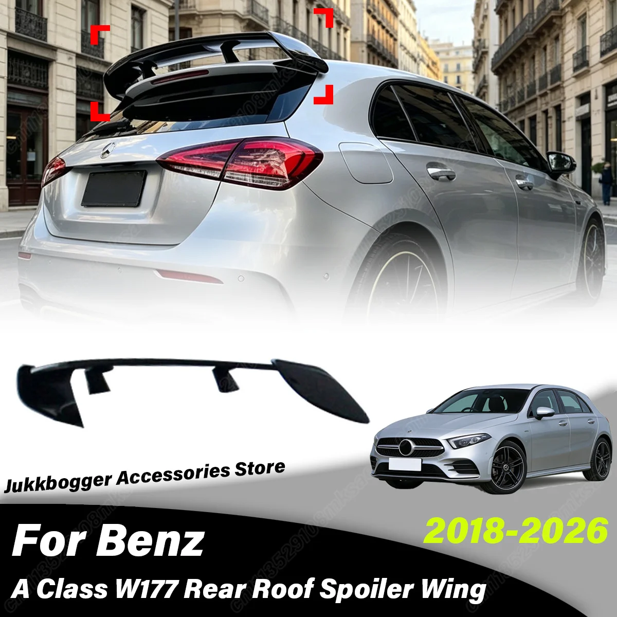

For Mercedes Benz A Class W177 AMG 2018 2019 2020 2021 2022 2023 2024 2025 2026 Car Tail Top Spoiler Wing Decoration Body Kit