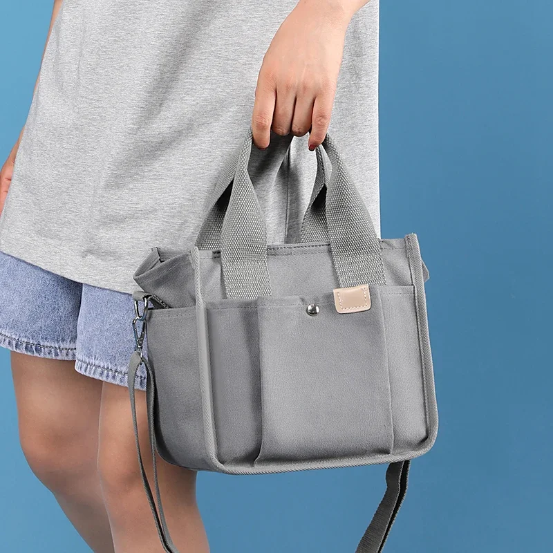 Thick Canvas Simple Handbag Women Small Zipper Shoulder Bag Totes Female Cloth Crossbody Messenger Bags Purse For Ladies