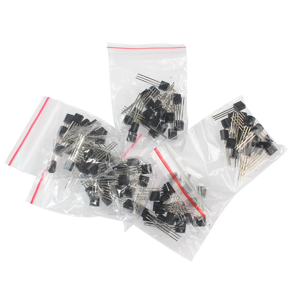 50-200PCS Transistor Assorted Kit TO-92 2N2222 2N2907 2N3906 2N5401 2N5551 A1015 BC327 BC337 BC548 BC549 C1815 S8050 PNP NPN