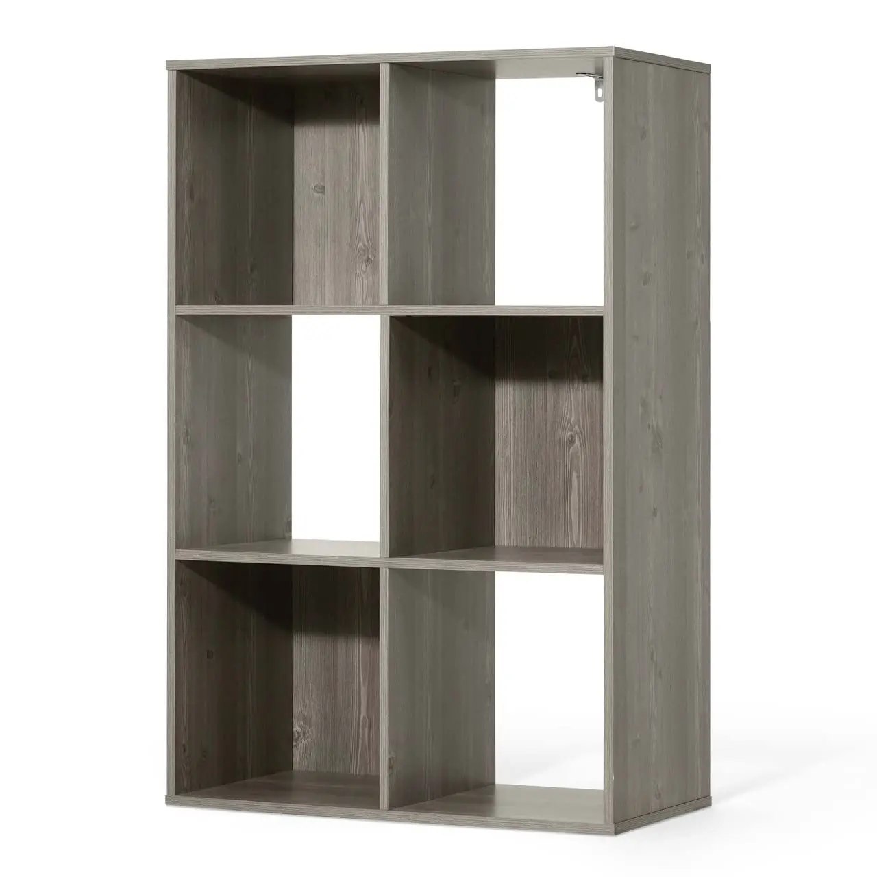 

11-Inch Cube Storage Organizer Shelf Sturdy Thick Edge Back Panel 6-Cube Rustic Grey Oak, Customized