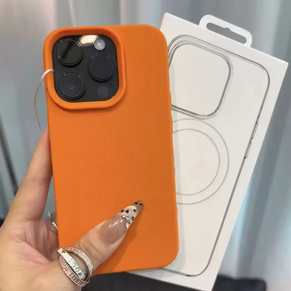 Casing HP Kulit Imitasi Macaron Pola Sederhana Original untuk iPhone 17 11 13 12 15 14 16 Pro Max XS XR X 7 8 Plus