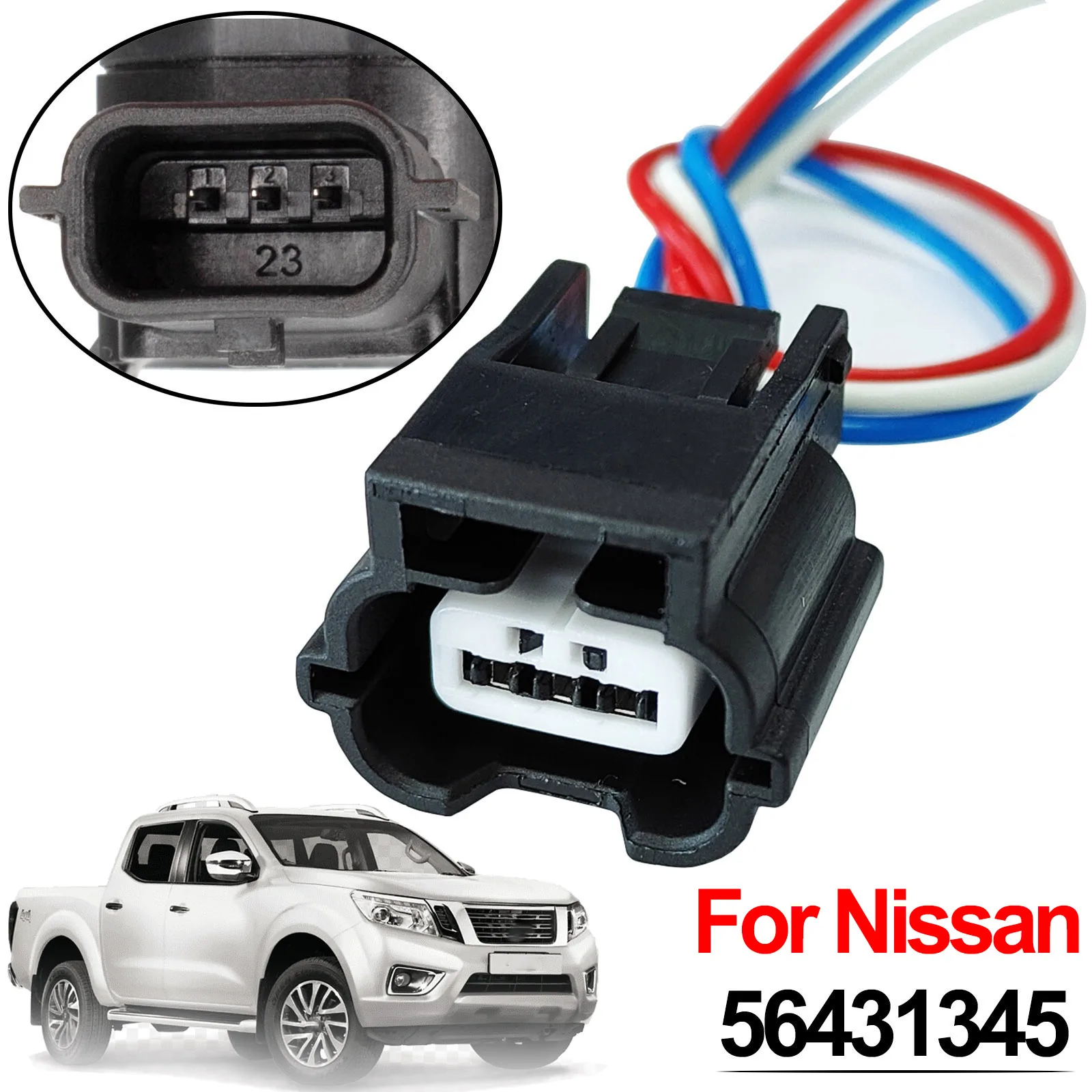 For Nissan Micra March Juke F16 Leaf ZE1 Altima Maxima Pathfinder Titan 3pin Parking Sensor Wiring Plug Wire Connector 56431345