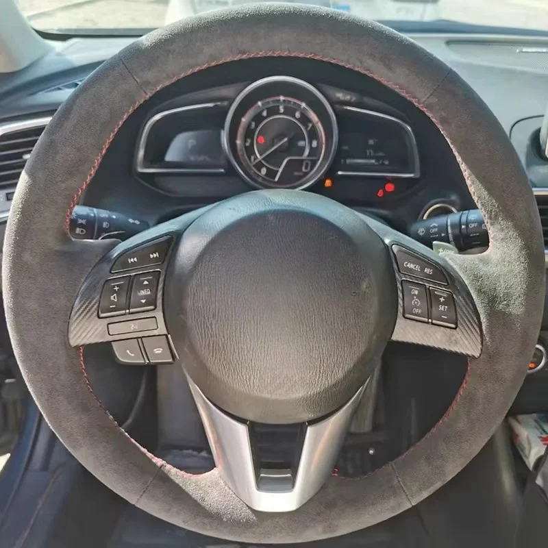 

CX5 Atenza 2014 Новый Mazda 3 CX-3 2016, замшевые автомобильные аксессуары, индивидуальный чехол на руль автомобиля для Mazda CX-5